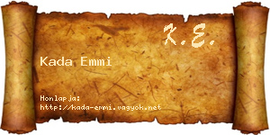 Kada Emmi névjegykártya